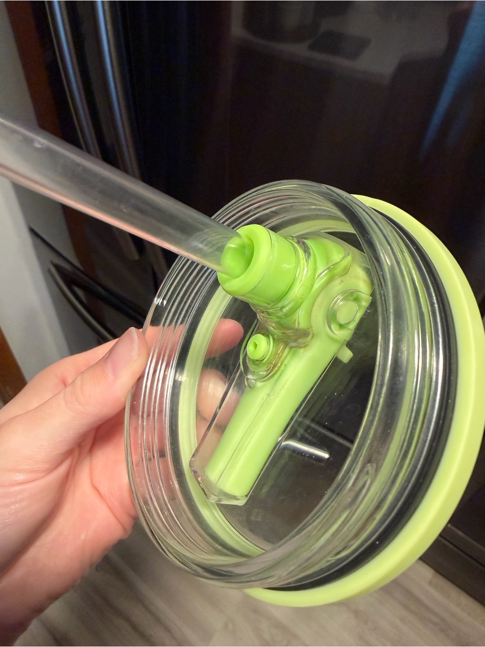 HydroJug Pink Tumbler with Lime Green Lid and Orange Handle - Picture 5 of 5